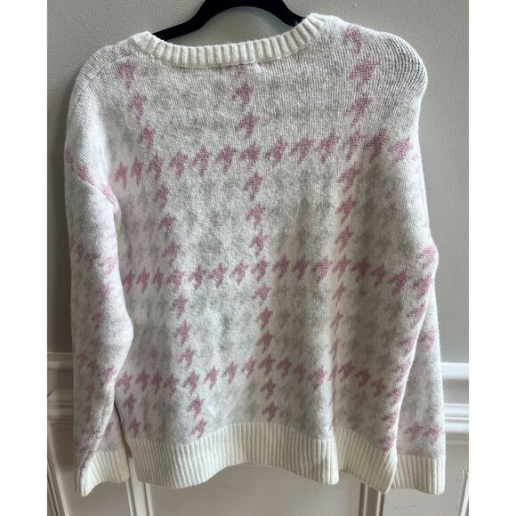 Low Price! 525 America Pink & Cream Houndstooth Sweater – Size Medium - Picture 2 of 3